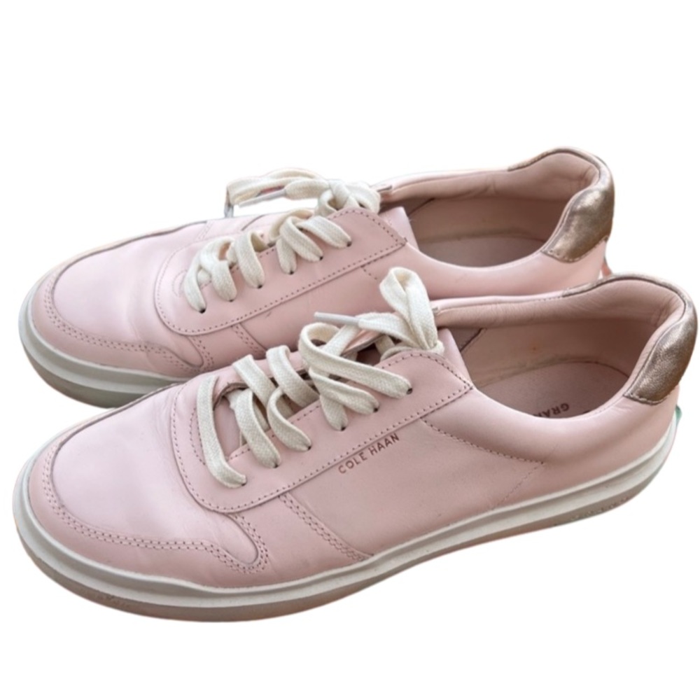 Pre-ownned Blush Pink Cole Haan Grand Series Leather Sneakers